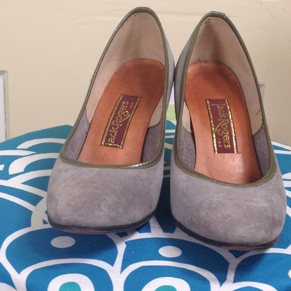 JACK ROGERS VINTAGE PUMPS 1960'S GRAY SUEDE 7.5 - Picture 2 of 8